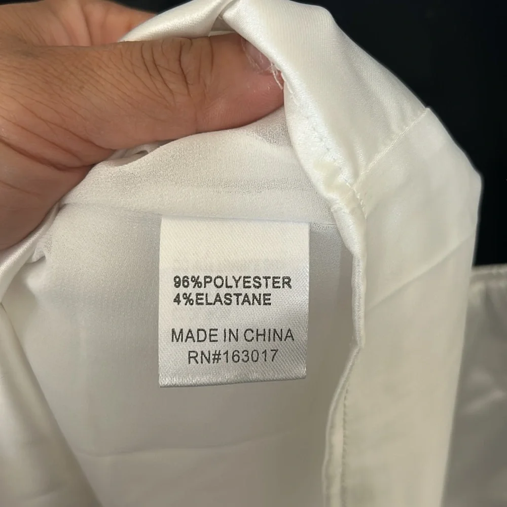 Princess Polly Cindi White Pleated Bust Puff Sleeve Tie Back Satin Mini Dress - Picture 10 of 12